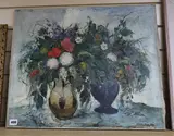 Still life of flowers in vases by Antal Jancsek, oil on canvas, offered Dec 2019