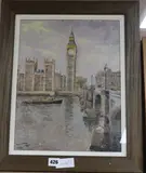 View of The Houses of Parliament by Ronald Ossory Dunlop, oil on board, sold Dec 2019