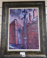 Pendle Burns Yard by James Lawrence Isherwood, oil on panel, sold Dec 2019