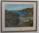 Coastal landscape by Thomas Hope MacLachlan, oil on canvas board, sold Nov 2019