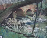 The Wreake at Rathcliffe Mill by Wilfred C. Wisdish, oil on board, sold Nov 2019