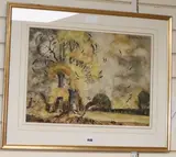 October Afternoon by Hugh Brandon Cox, ink and watercolour, sold Nov 2019