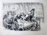 A pen and ink book illustration for the book Everybody's Pepys by Ernest Howard Shepard, ink, sold Nov 2019
