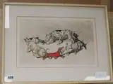 Circle Vicieux' signed in pencil, 22 x 34cm by Boris O'Klein, etching, offered Nov 2019