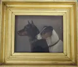 Manchester Terrier and Fox Terrier by Walter Herbert Wheeler, oil on board, sold Nov 2019