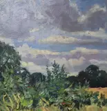 Landscape by Llewellyn Petley-Jones, oil on panel, sold Nov 2019