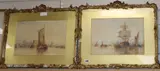 Views along the Thames by Frederick James Aldridge, watercolor, sold Nov 2019