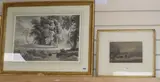 Trees in sunlight, 32 x 47cm and a double sided watercolour attributed to John Sell Cotman, 14 x 22cm by John Glover, watercolour, sold Nov 2019