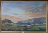 Landscape with plough team by Donald Ayres, oil on canvas, sold Nov 2019