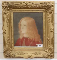 Head and shoulder portrait of a Renaissance youth by Eliseo Tudeste Fattorini, watercolour, sold Nov 2019