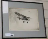 Siskin III by Geoffrey Watson, etching, sold Nov 2019
