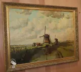Dutch landscape with two windmills by Willem Horselenberg, oil on canvas, sold Nov 2019
