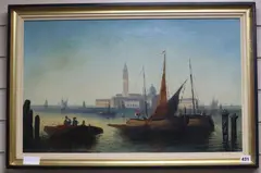 Shipping off Venice by H. Clemy, oil on canvas, sold Nov 2019