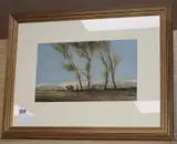 Harrowing near Rodmell, Sussex by William Tatton Winter, 1911, watercolour, sold Nov 2019