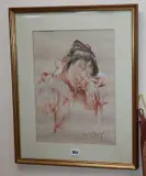 Sleeping Spanish child by Franco Matania, pastel, sold Nov 2019