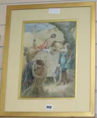 Thou Visited The Earth, Thou Makest It Very Plentiful by Frank Cheyne Papé, watercolour, sold Oct 2019