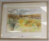 Autumn landscape by Alfred Hackney, watercolour, sold Oct 2019