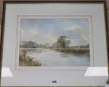 Reflection, The Ouse by Andrew King, watercolour, sold Oct 2019