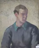 Portrait of a young man by Christopher Pemberton, oil on canvas, sold Oct 2019