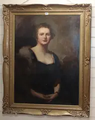 Portrait of artist's daughter by Leopold Schmutzler, oil on board, sold Oct 2019