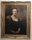 Portrait of artist's daughter by Leopold Schmutzler, oil on board, sold Oct 2019
