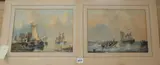 Seascapes, one signed, dated 1847, 23 x 32cm, unframed by Hermanus G. Groenewegen, 1847, watercolor, offered Oct 2019