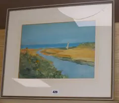The Second Swatch, Walton on N by John Hassall, 1920, watercolour, sold Oct 2019
