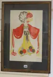 Exotic dancers costume, stamped, 46 x 30cm by Walter Clarkson, watercolour, sold Oct 2019