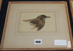 Young Blackbird by Archibald Thorburn, watercolour, sold Oct 2019