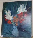 Still life of flowers in a vase by Philip Naviasky, oil on board, sold Oct 2019