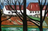 Mienege' a Rouge Cloitre signed 11.5 x 18in., unframed by Germaine Acarin, oil on paper, offered Oct 2019