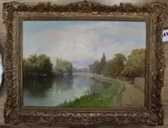 River landscape by Edward Henry Holder, oil on canvas, sold Oct 2019