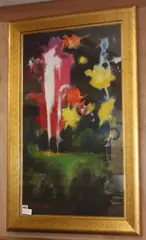Fireworks by Norman Kirkham, oil on canvas, sold Oct 2019