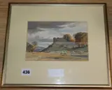 Duffus Castle' signed, 14 x 20cm by David West, watercolour, sold Oct 2019