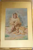 Algerian orange seller by Armand Jacqes Assus, watercolour, sold Oct 2019