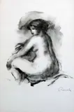 Etude de Femme nue, assise by Pierre-Auguste Renoir, Lithograph, circa, sold Oct 2019