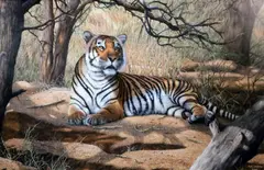 Hunter's Day Off by Mark Whittaker, 2004, acrylic on board, sold Oct 2019