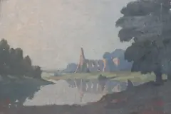 Newark Priory by James Campbell Howard, oil on board, sold Oct 2019