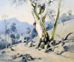 A Bend in the Road, Thornton, Victoria' 29 x 34cm by Clifford Dudley Wood, Wood, sold Oct 2019