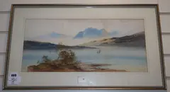 Loch scene by William Earp, watercolour, sold Oct 2019