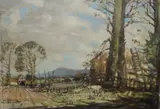 Springtime in Sussex (Chanctonbury) by Godwin Bennett, pencil, sold Oct 2019