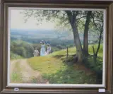 Country Walk by Tony Sheath, oil on canvas, sold Oct 2019