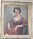 Portrait of Mrs Enid Dence by Pamela Thalben-Ball, oil on canvas, offered Oct 2019