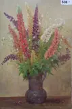 Lupins by William Affleck, oil on canvas, sold Oct 2019