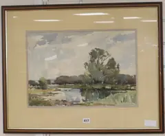 The River Wey by Edward Wesson, watercolour, sold Oct 2019