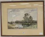 The River Wey by Edward Wesson, watercolour, sold Oct 2019