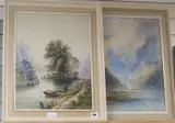 Loch scenes by Edwin Earp, watercolor, sold Oct 2019
