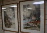 Dutch canal scenes by Louis Van Staaten, watercolor, sold Oct 2019