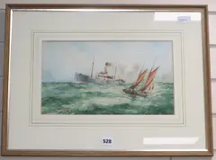 Passing Ships by William Minshall Burchill, 1926, watercolour, sold Oct 2019