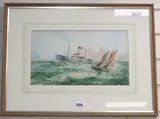 Passing Ships by William Minshall Burchill, 1926, watercolour, sold Oct 2019